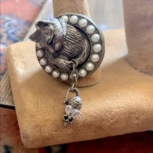 One of a kind Cat & Mouse ring